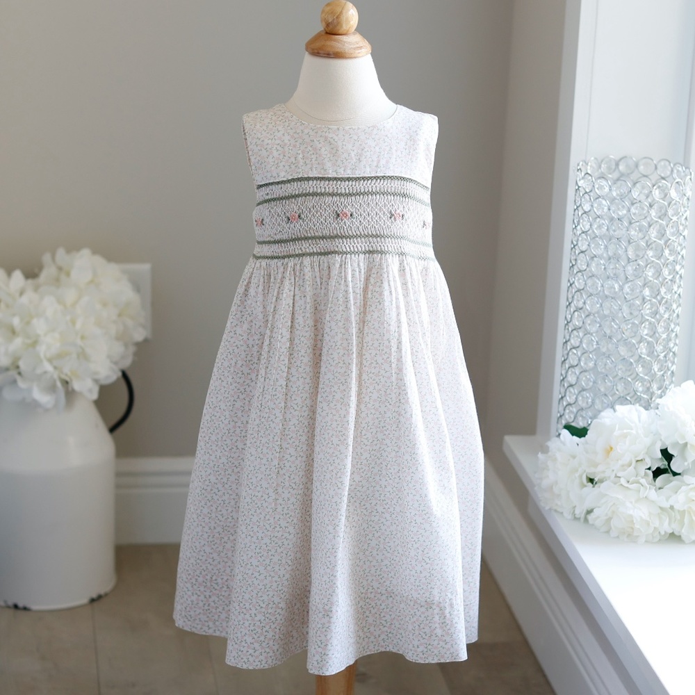 Strasburg Dress Mini-Floral Smocked Sleeveless Sundress size 2 Spring Vacation